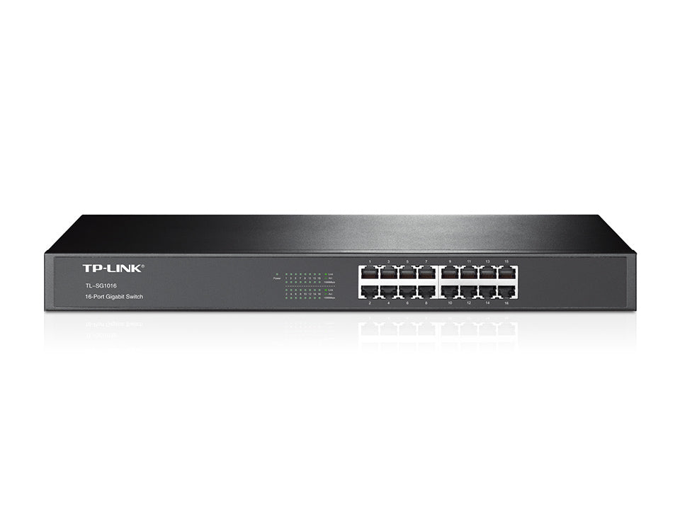 Switch  TP-LINK TL-SG1016 - Negro, 16, 10/100/1000 Base-T(X) Switch  TP-LINK TL-SG1016 - Negro, 16, 10/100/1000 Base-T(X)